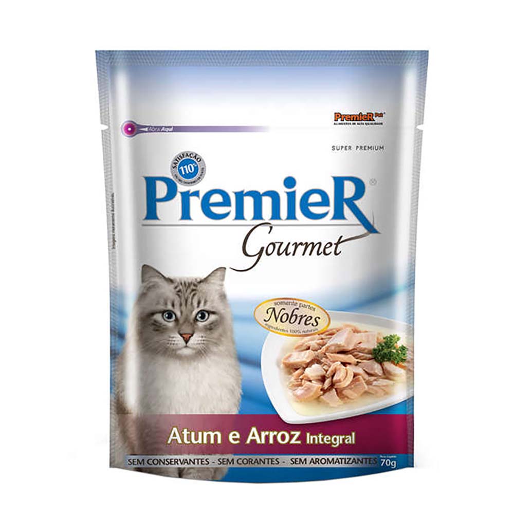 Sache Premier Gourmet Para Gato  Atum e Arroz integral 70g