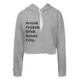 Moletom Feminino Cropped Arroz E Feijão Macio Confortável Cinza Gg