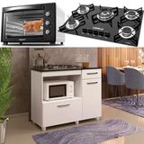 Kit Balcão Com Forno 48 Litros 110v E Fogão 5 Bocas