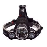 Lanterna Cabeça Triplo T6 3 Led Cree Profissional Swat Tática 2 Baterias