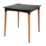 Mesa Quadrada Tramontina Diana Preta em Polipropileno com Pernas de Madeira 70 x 70 x 75 cm Tramontina