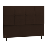 Cabeceira New Paris  Estofada Com Botão De Strass Para Cama Box Solteiro 94cm Marrom - Jbe Móveis