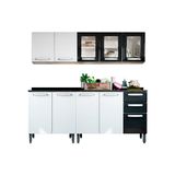 Cozinha Modulada Bertolini Evidence 4 Peças Branco/Preto