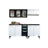 Cozinha Completa Modulada Bertolini 4 Peças Branco/Preto