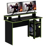 Mesa Para Escritório Home Office Gamer Me4153 Mdp Preto/verde - Gran Belo