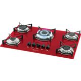 Fogão Cooktop 5 Bocas Mesa De Vidro Rouge Bivolt 1743-15738 Fischer