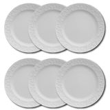 Conjunto De Pratos Rasos Germer Tassel Em Porcelana 6 Peças
