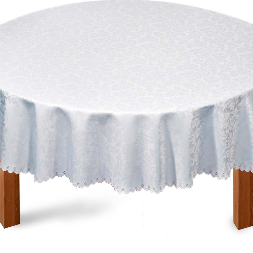 Toalha De Mesa Redonda 220cm Outono - Rafimex Branco