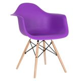 Cadeira Eames Eiffel DAW - Roxo - Madeira clara