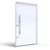 Porta Pivotante de Alumínio com Puxador Aço Inox Lucasa Eccellente  225cmx130cmx12cm Branco