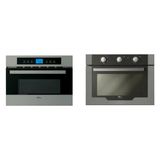 Conjunto Microondas de Embutir 34L e Forno Elétrico de Embutir 50L 220V Fischer Cinza