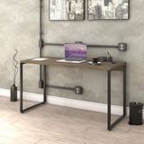 Mesa para Escritório Office Estilo Industrial 135cm Kuadra Compace Carvalho Dark