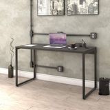 Mesa para Escritório Office Estilo Industrial 135cm Kuadra Compace Preto Onix