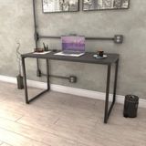 Mesa para Escritório Office Estilo Industrial 120cm Kuadra Compace Preto Onix