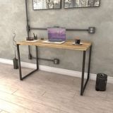 Mesa para Escritório Office Estilo Industrial 120cm Kuadra Compace Carvalho