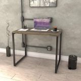 Mesa para Escritório Office Estilo Industrial 90cm Kuadra Compace Carvalho Dark