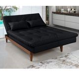 Sofá Cama 3 Lugares Versátil Madero Império Estofados Preto