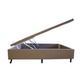 Base Box Casal com Baú 138cmx188cmx47cm Sued Quality-Flex Bege