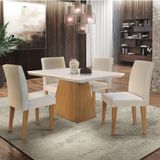 Conjunto Sala de Jantar Mesa 4 Cadeiras Carolina Espresso Móveis