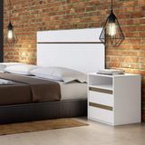 Mesa de Cabeceira 2 Gavetas 1 Nicho Belmax Branco