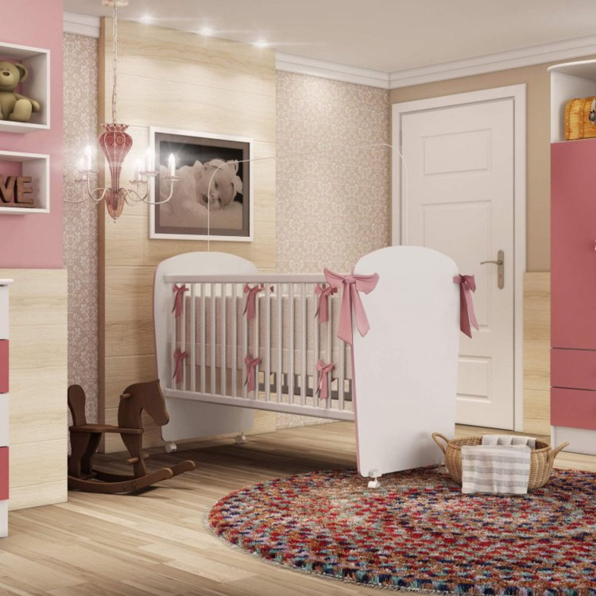 MP20278139_Quarto-de-Bebe-Completo-Leaozinho-com-Guarda-Roupa-2-Portas-Comoda-e-Berco-Siena-Moveis-Branco-Rosa_5_Zoom