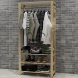 Closet Aberto Pinus Organizador De Utensilios Com Cabideiro