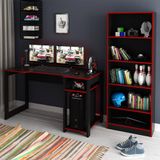 Conjunto Mesa E Armário Para Escritório Home Office Gamer Cool Mdp Preto/vermelho - Gran Belo