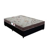 Cama Box King Colchão Espuma D45 Bordado + Box Sintético Preto Serra Negra 64x193x203