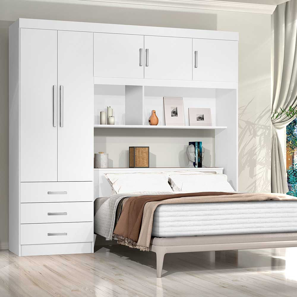 Roupeiro Cabeceira Cancun 1,40 Com 5 Portas E 3 Gavetas J E A Moveis