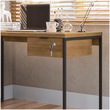 Gaveteiro De Mesa 1 Gaveta Com Chave Industrial Freijó 36cm