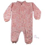 Macacão Menina Fleece Rosa Floral Inverno