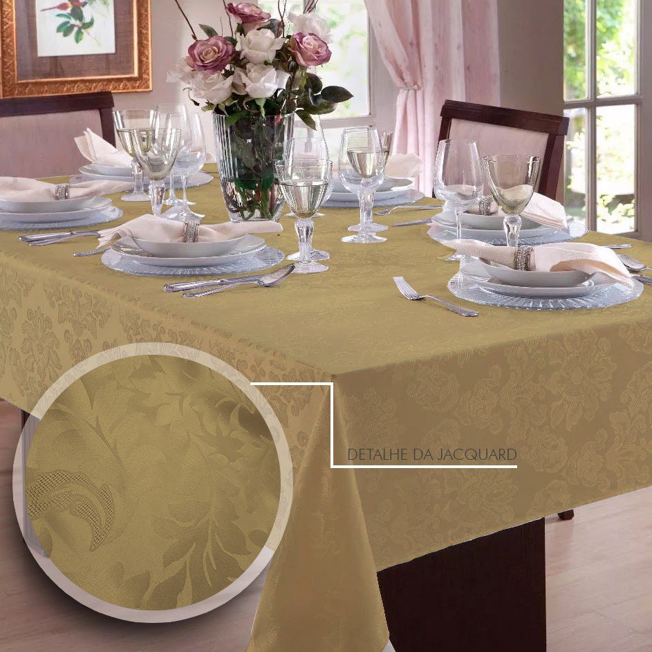 Toalha de mesa Retangular em Jacquard 8 Lugares | Admirare