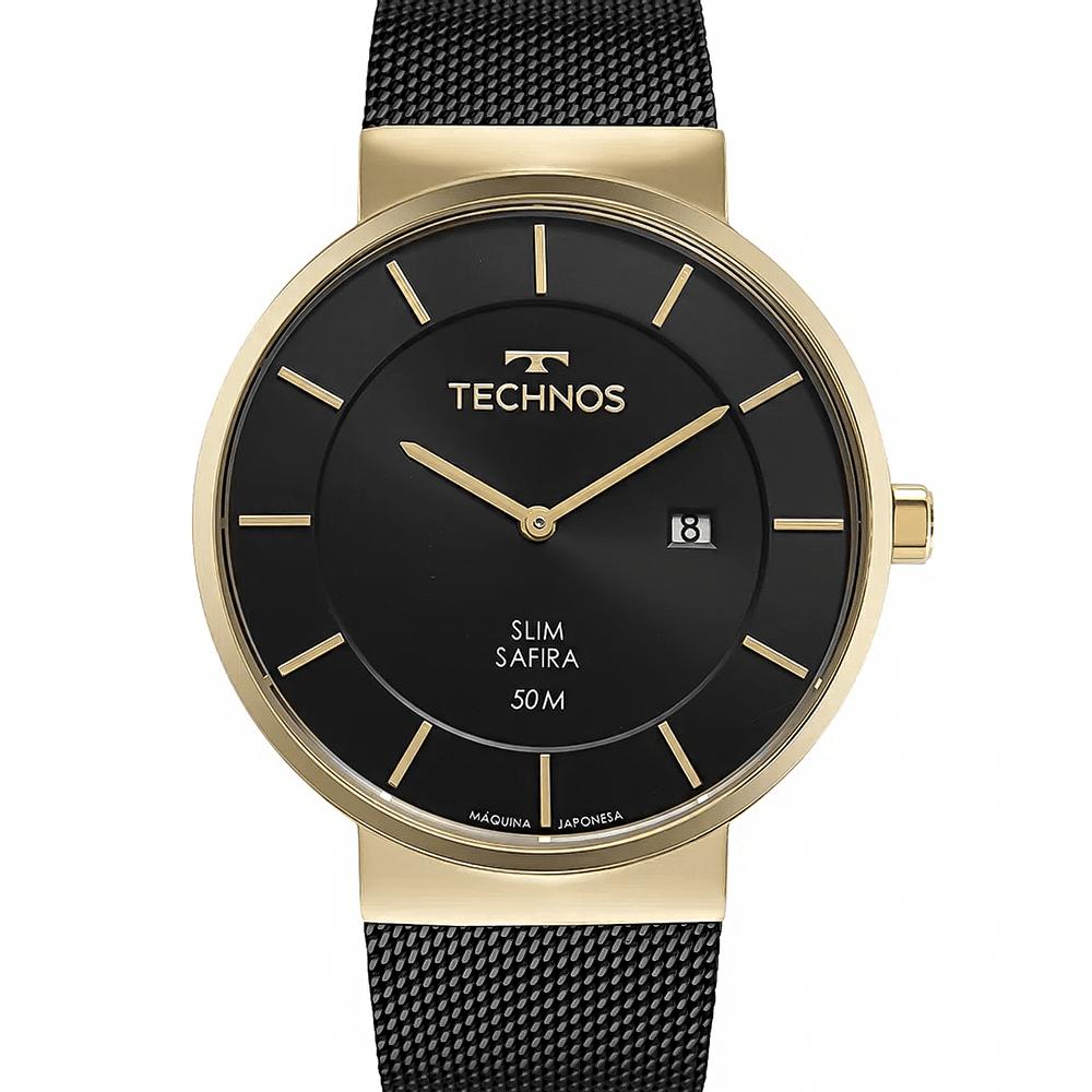 Relógio Masculino Slim Technos Preto  Gm17ab/1p