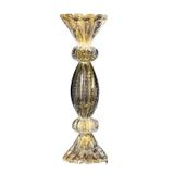 Castiçal Em Cristal Murano Com Ouro 24 K São Marcos 50cm