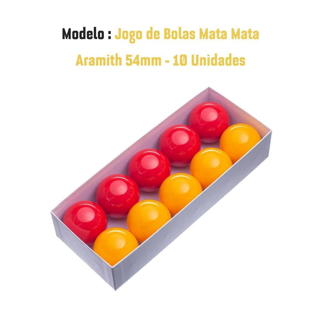 Bolas Sinuca Bilhar Aramith Mata Mata 54mm - 10 Bolas