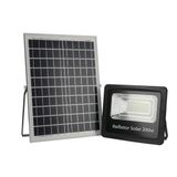 Refletor Holofote Ultra Led Solar 200w 6000k + Placa Solar