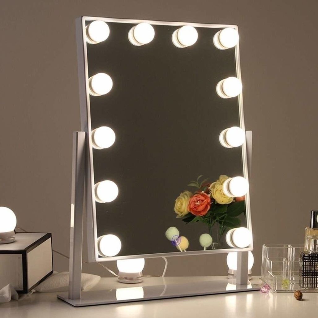 Flamingueo Espelho de Maquilhagem com Luz Espelho Viagem LED 3 Intensidades  Micro USB