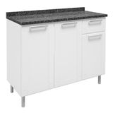 Balcão de Cozinha 3 Portas 1 Gaveta 6112 Bertolini Branco