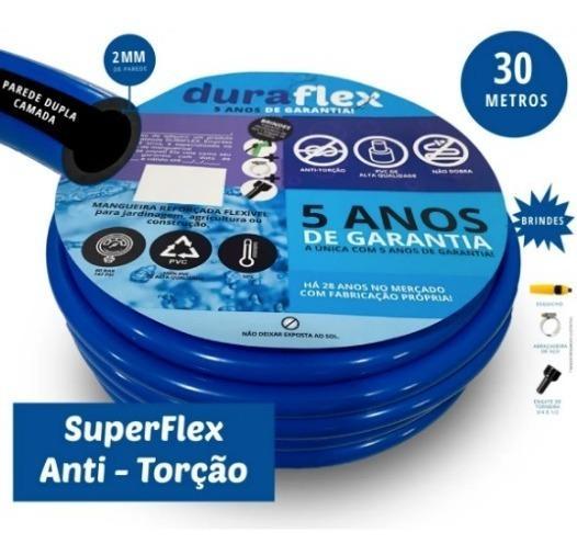 Mangueira Para Jardim Super Flex 30m Com Engates Anti Torção