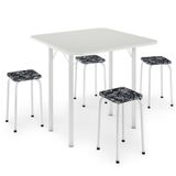 Mesa Dobrável Com 4 Banquetas E Assentos Em Corino Logdesign