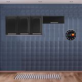 Kit Armário Aéreo 3 Portas Preto IP3-105 com Armário Aéreo 1 Porta Horizontal Preto IPH-70