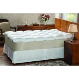 Pillow Top Queen Plumasul Fibra Siliconizada 250 Fios Branco