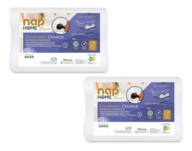Kit 2 Travesseiro Nasa Cervical Anatômico Premium Nap Menor preço em Kit 2 Travesseiro Nasa Cervical Anatômico Premium Nap