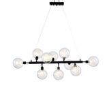 Lustre Luminaria Pendente Metal Preto 95cm Luxo