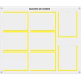 Quadro De Aviso Gestão Com 8 Displays A4 Acrílico Amarelo