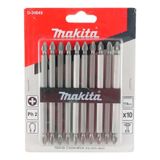 Kit 10 Bits Phillips 110mm Ph2 Duplo Longo Makita D-34849