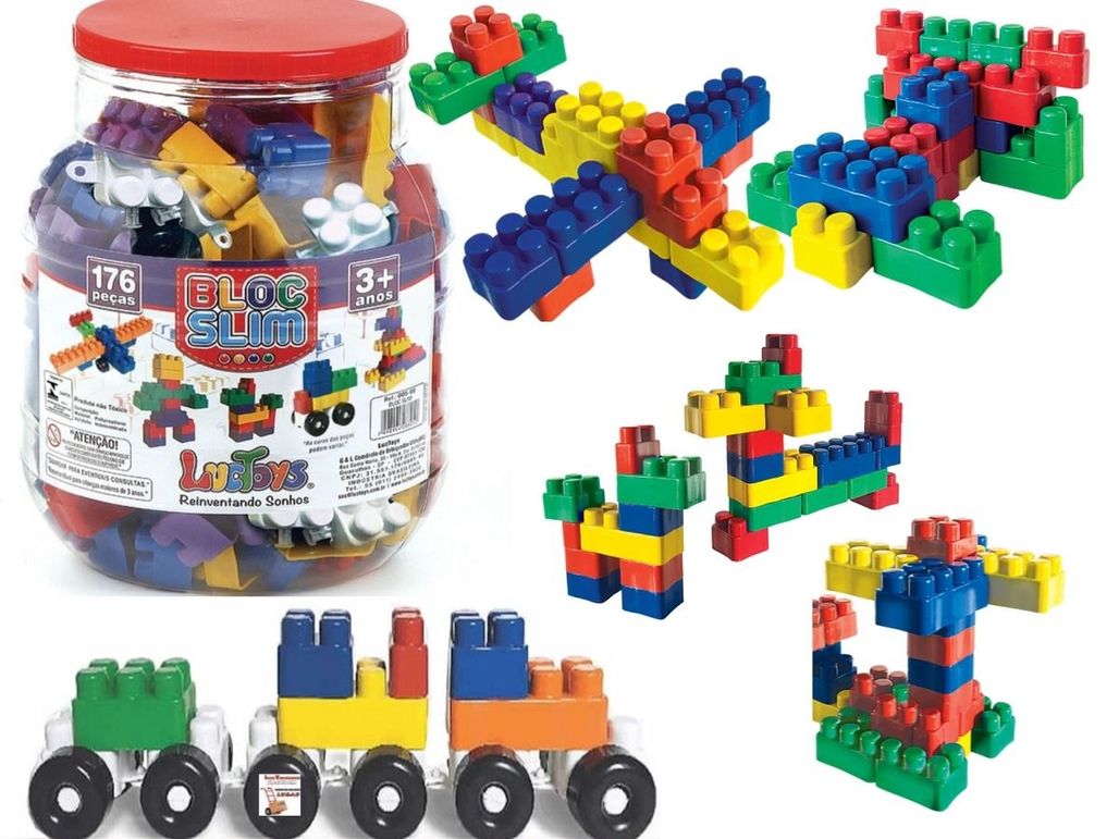 Conjunto blocos de montar tema trem brinquedo educativo nao informada