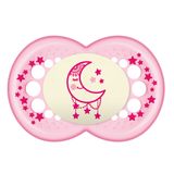 Chupeta - Original Night - Bico de Silicone SkinSoft - +6 Meses - Lua - Rosa - MAM