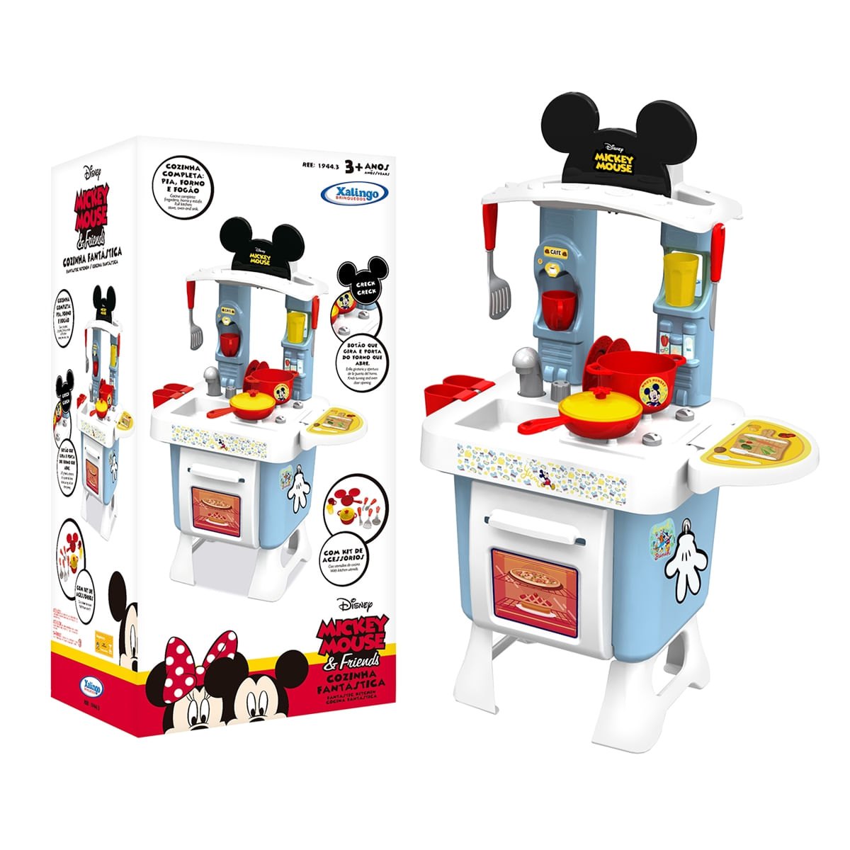 Cozinha Fantástica Mickey Completa Com Forno Panelas Xalingo