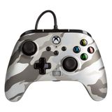 Controle Powera Wired Metallic Artic Camo (camuflado Metálico Ártico Com Fio) - Xbox-one, Xbox-series X/s E Pc